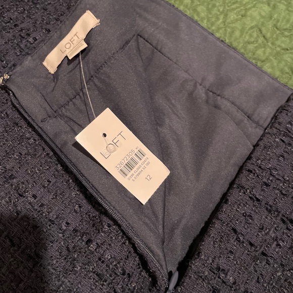 LOFT Navy Blue Mini A-Line Skirt - Picture 3 of 5